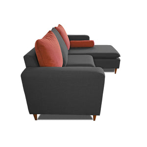 Sofá British - Gris Oscuro/Naranja